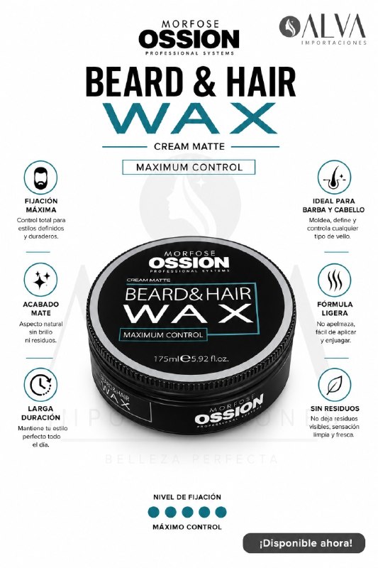 CERA DE PEINAR OSSION CABELLO&BARBA MAXIMUM CONTROL 175ML