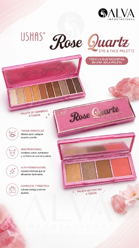 PALETA DE SOMBRA USHAS ROSE QUARTZ ZAR-UES012-2