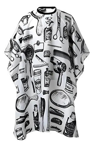 CAPA DE BARBERO SHOP BLANCA ESTAMPADA ZPV25108